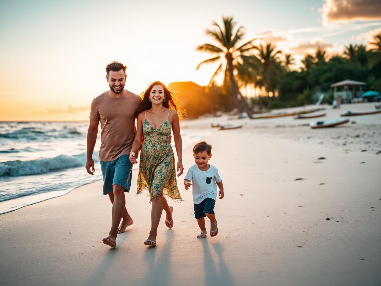 Família curtindo viagem